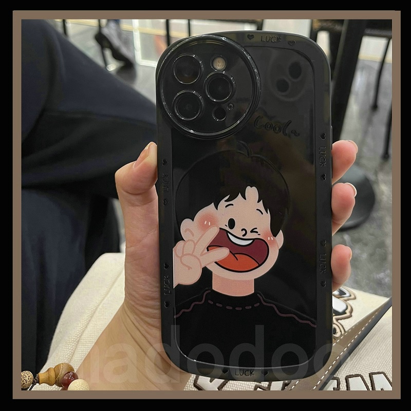 Clear Casing For iPhone 14 13 Pro Max 12 11 XR X XS 7 8 Plus SE 2020 11ProMax XsMax 7+ 8+ Cute Boy Girl Couples High Quality Cartoon Tpu Airbag Shockproof Soft Phone Case Cover DYJ 11