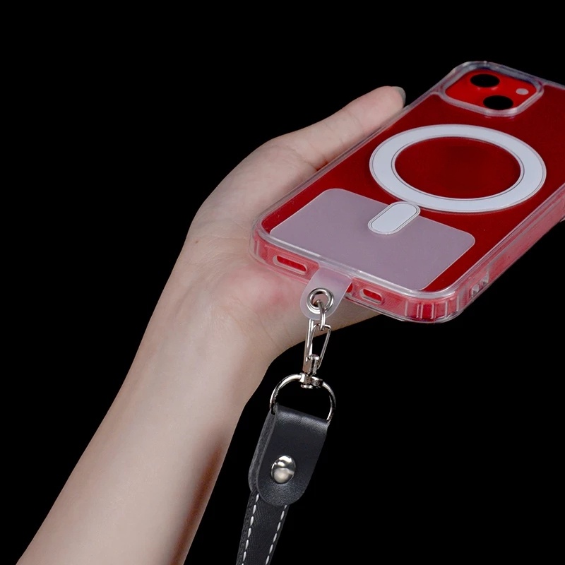 Kẹp Giữ Điện Thoại Bằng PVC Trong Suốt Có Lỗ Gắn Dây Đeo Chống Thất Lạc
