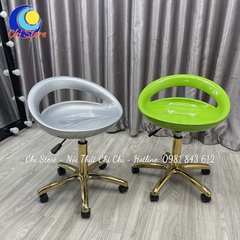 Ghế Văn Phòng, Ghế Xoay Phun Xăm Dùng Cho Spa Nail Có Tựa Bánh Xe Sang Chảnh