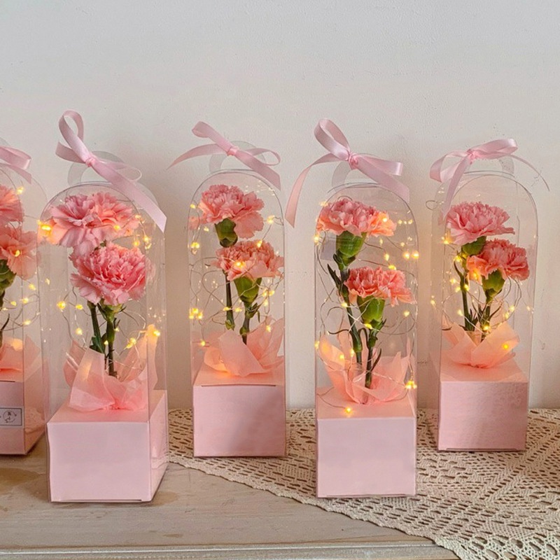 Hộp Đựng Hoa Hồng Bằng PVC Trong Suốt Nhỏ Gọn Dành Cho Dịp Giáng Sinh
