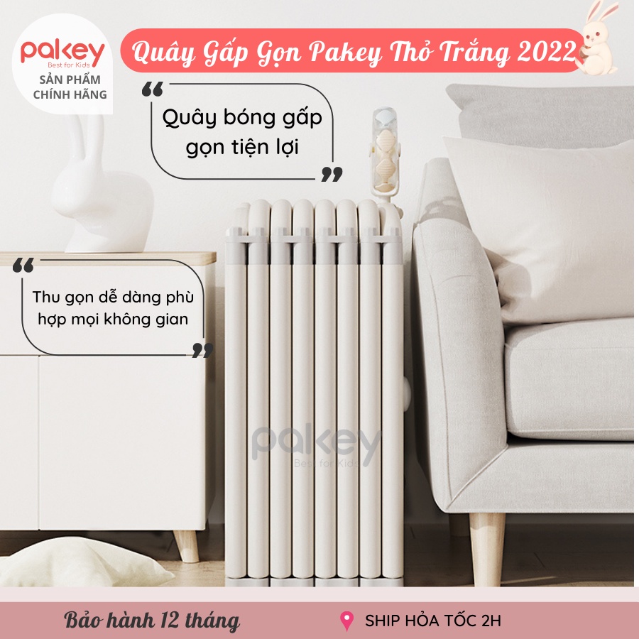 Quây Cũi Nhựa Gấp Gọn Cao Cấp TẶNG 100 BÓNG +GIỎ ĐỰNG, Quây Nhựa Cho Bé Siêu Chắc Chắn Bảo Hành 3 Năm, Mẫu Thỏ Xinh Xắn