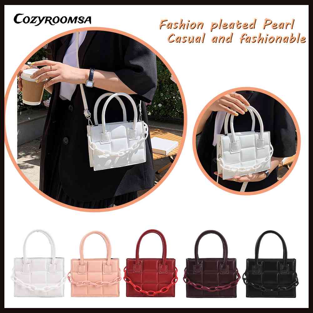 Túi Đeo Chéo Da PU Mini Họa Tiết Kẻ Sọc Thời Trang Cho Nữ