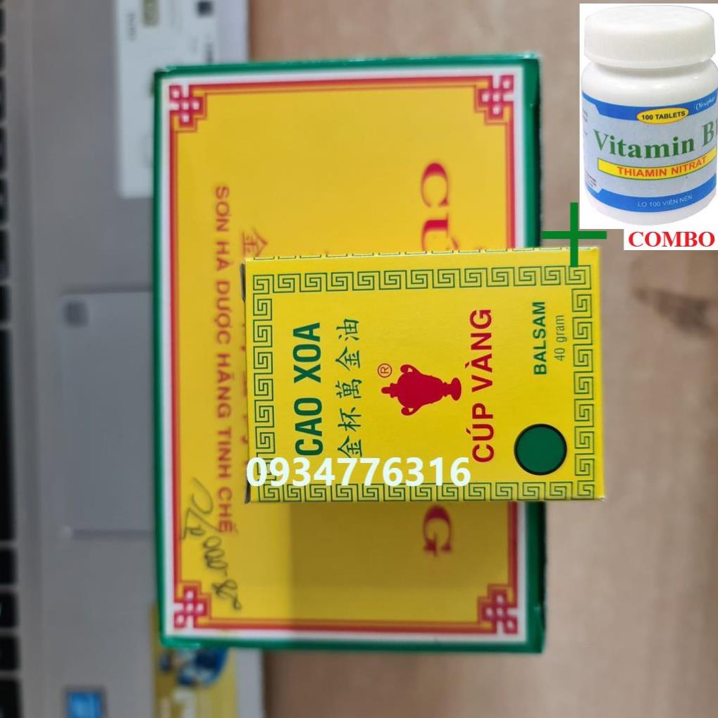 Combo Vitamin B1 chai 100 viên+ Dầu cù là cao xoa Cúp Vàng [hủ 40g]