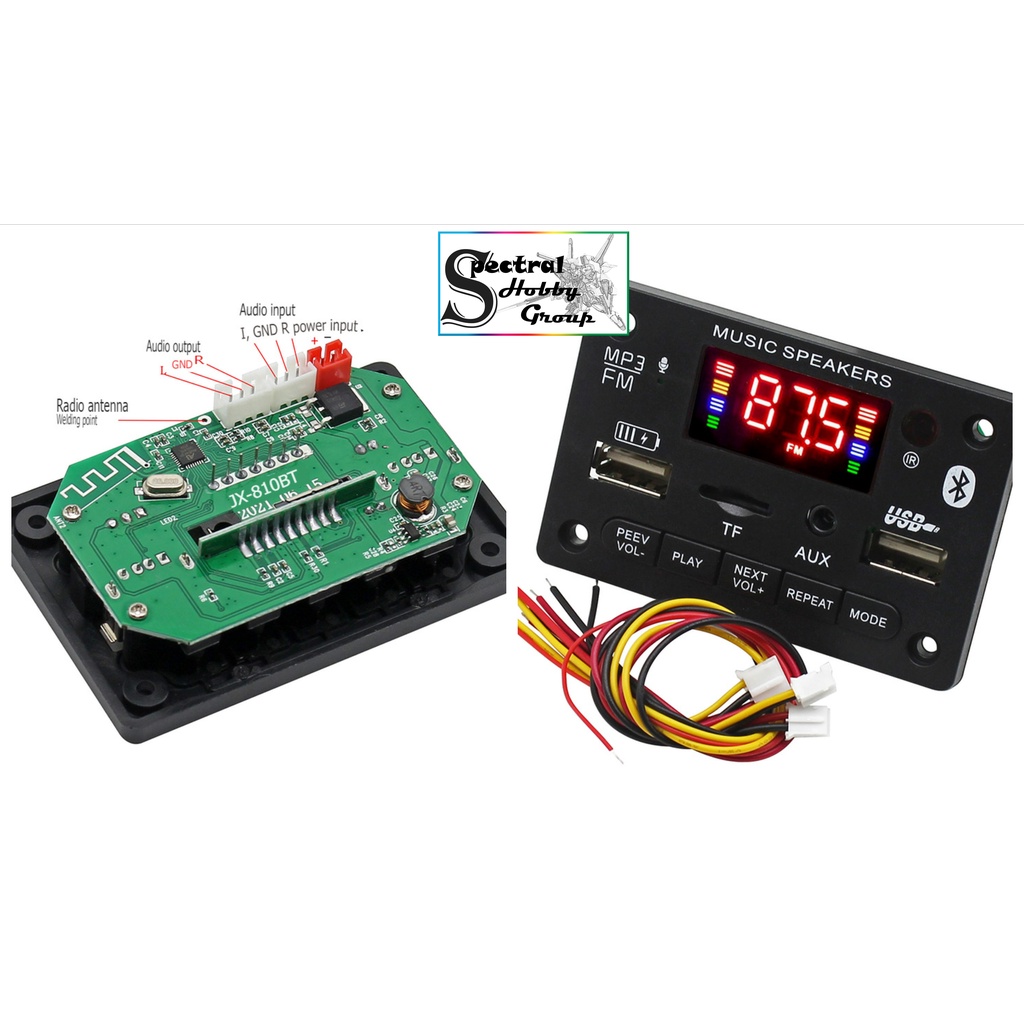 Mạch khuếch đại Giải Mã Âm Thanh Bluetooth 5.0 40W *2 Màn LCD 12V JX810BT Amplifier Bluetooth speaker