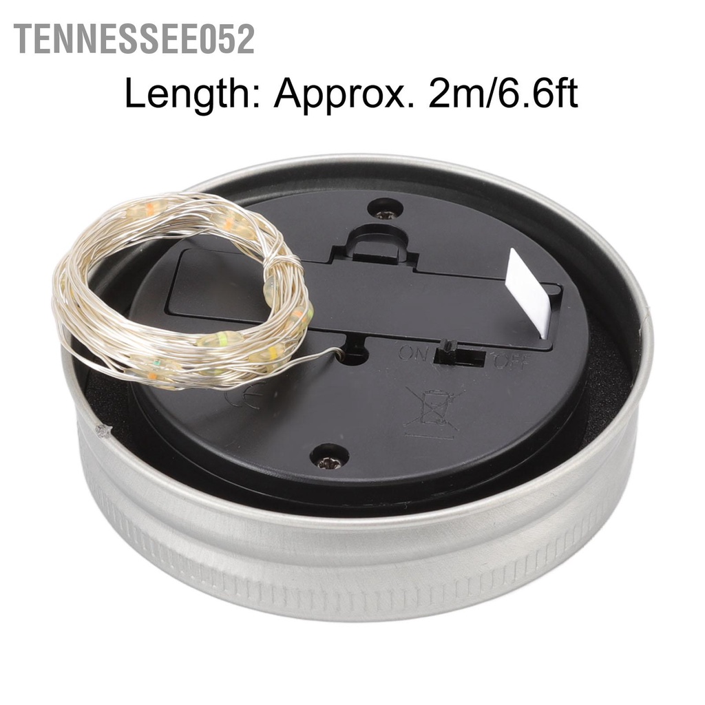 Tennessee052 Nắp bình năng lượng mặt trời ngoài 20 đèn LED 6 Feet Ngọn lửa không thấm nước dây miễn phí cho lọ thường