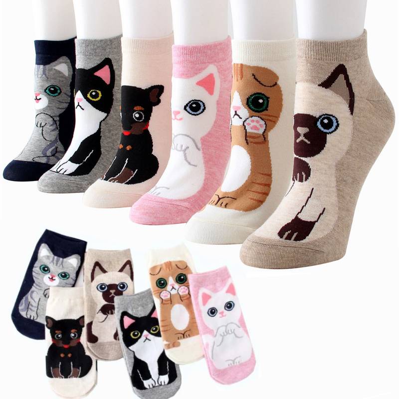 [Hot] [Vớ Thuyền Đơn Giản Bằng Cotton Vô Hình Thoáng Khí Thoải Mái Hình Thú Hoạt Hình Vui Nhộn Cho Nữ]