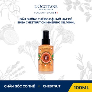 Dầu dưỡng thể bơ đậu mỡ hạt dẻ l'occitane shea chestnut chimmering oil 100ml