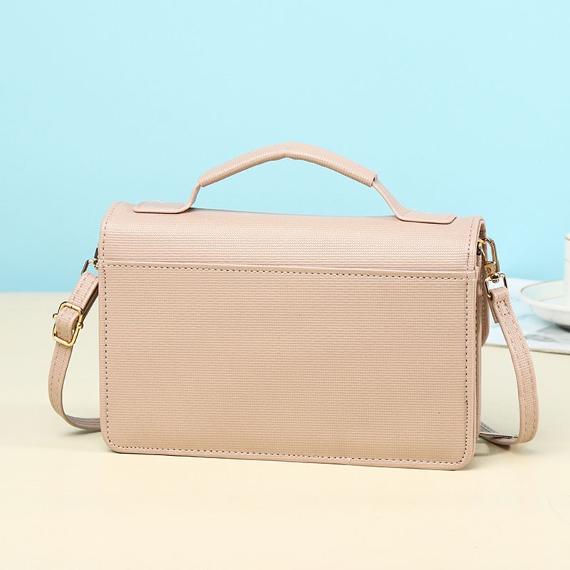 Túi Đeo Chéo Màu Trơn Đa Năng Phong Cách Hàn Quốc Cho Nữ