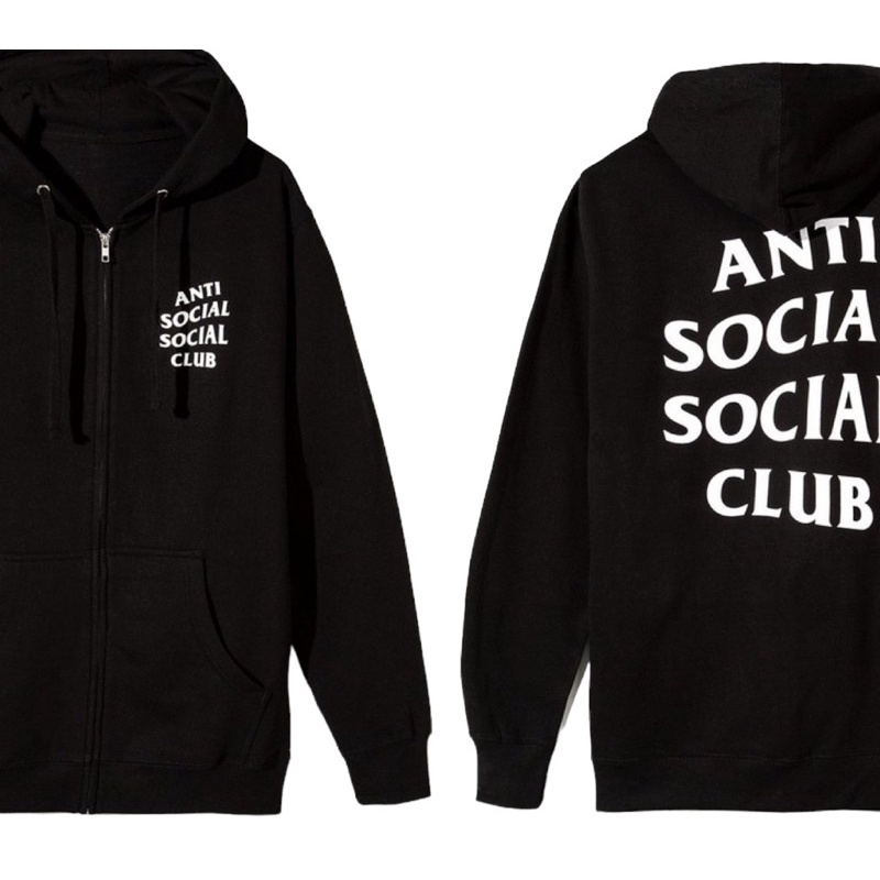 Hoodie zip anti social social club basic