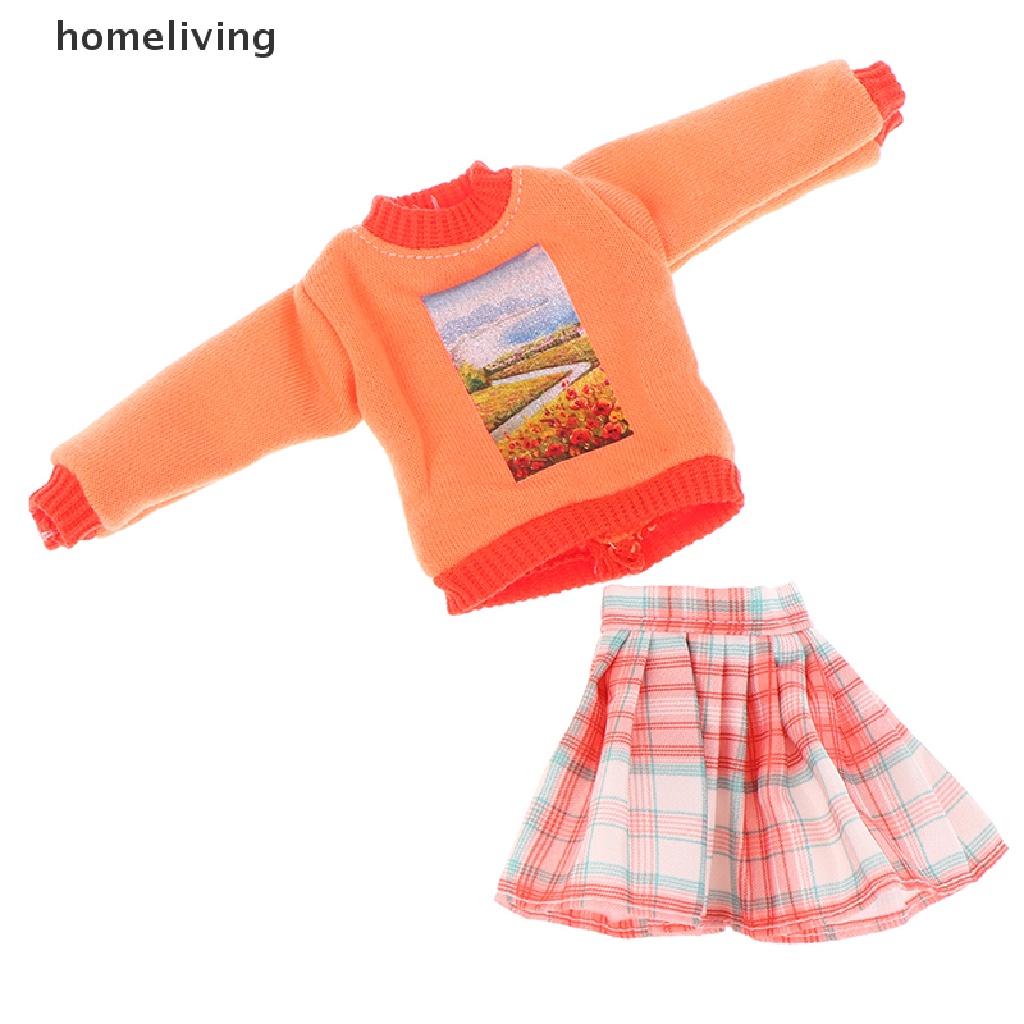 Set Áo Hoodie Và Chân Váy Ngắn Cho Búp Bê 30cm Tỉ Lệ 1 / 6