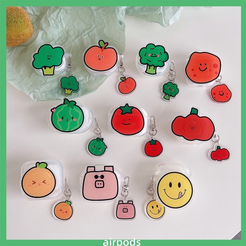 Vỏ Bảo Vệ Hộp Sạc Tai Nghe Lenovo LP40 HT38 / PRO6 LP40 PRO / LP40 S LP5 TWS Bằng TPU Trong Suốt Họa Tiết Trái Cây Dễ Thương