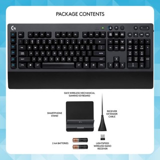 Bàn Phím Gaming Không Dây Logitech G613 - Switch Romer-G, 18 tháng sử dụng pin - Hàng Chính Hãng