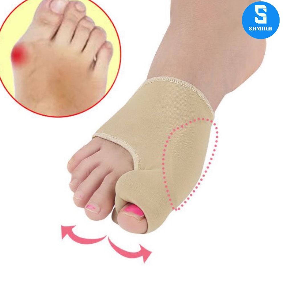 Cặp tất vớ tách ngón chân cái set 2 đai quấn nẹp điều chỉnh hình ngón chân cái bằng vải cao cấp SA10