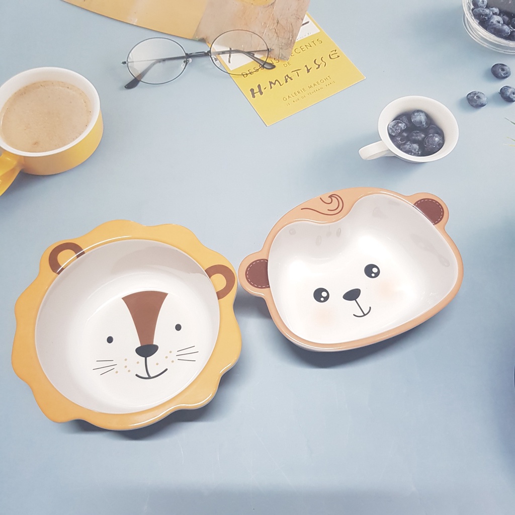 Bát Ăn Dặm Bằng Nhựa Hình Thú Hoạt Hình Dễ Thương Cho Bé Ăn Dặm Hermon