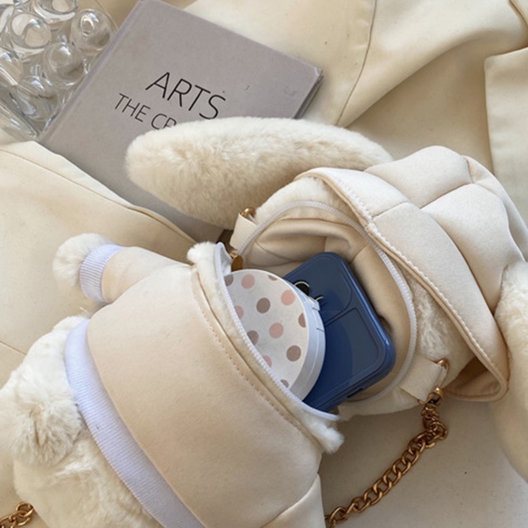 Túi Đeo Chéo Hình Tai Thỏ Phối Dây Xích Dễ Thương Thời Trang Cho Bạn Gái