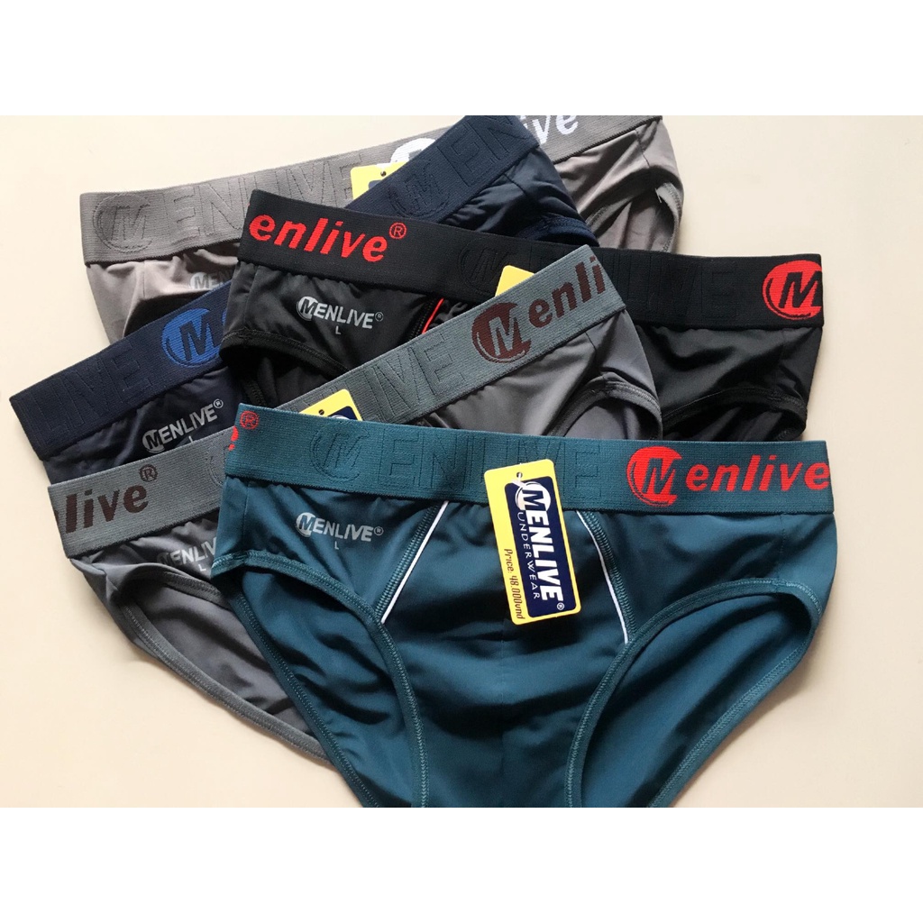 COmbo 02 Quần lót nam bản lớn -Menlive - quần sịp nam lưng bự thời trang -Kháng khuẩn, co giãn 4 chiều