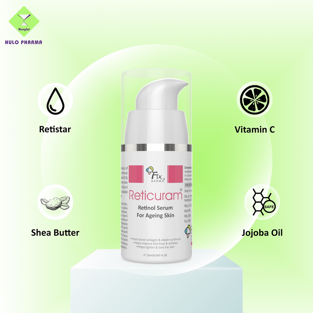 Serum Dưỡng Da Chống Lão Hóa FIXDERMA Reticuram Chiết Xuất Bơ Hạt Mỡ Và Retinol Giúp Xóa Nhăn Sáng Da 15ml