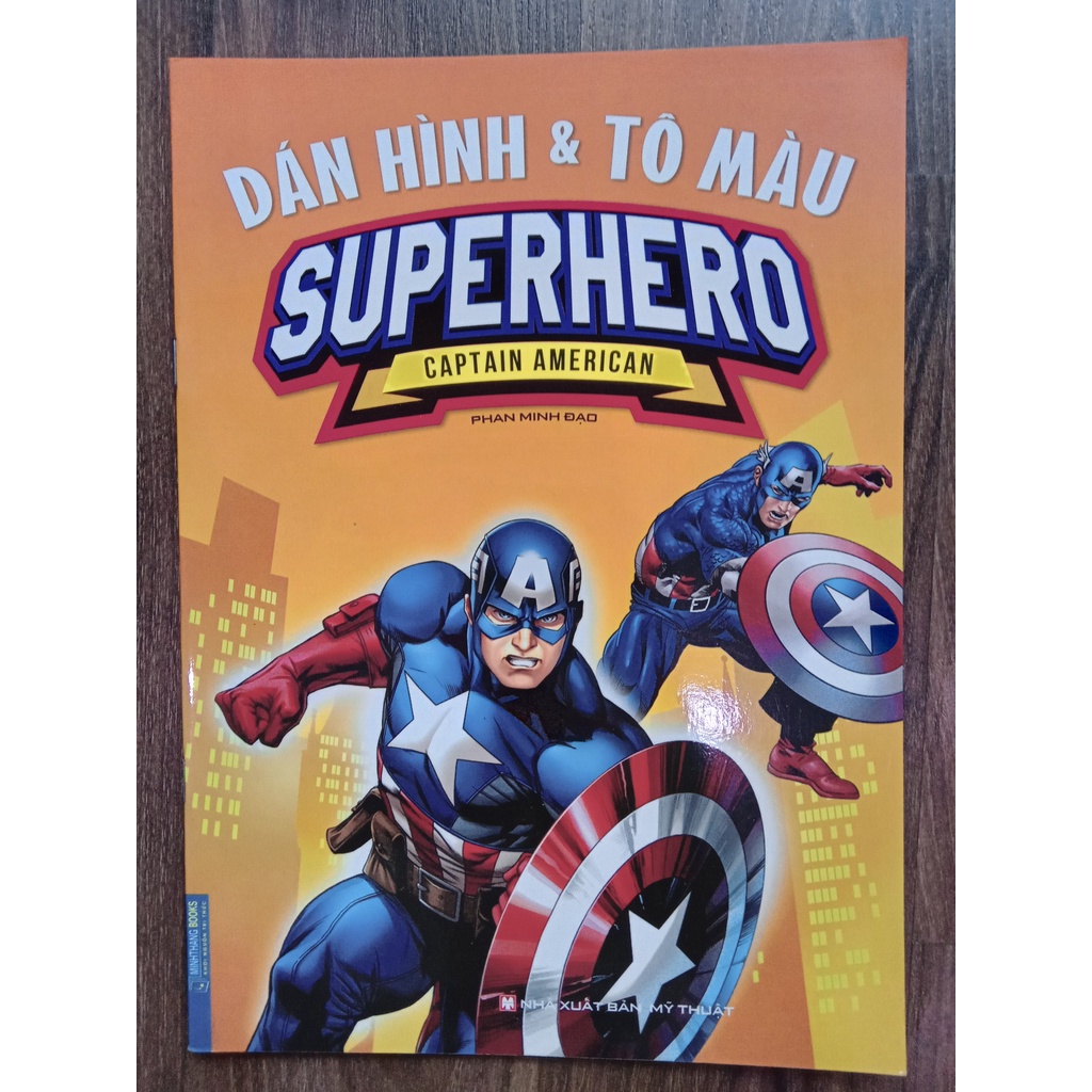 Sách - Dán Hình & Tô Màu Superhero Captain American