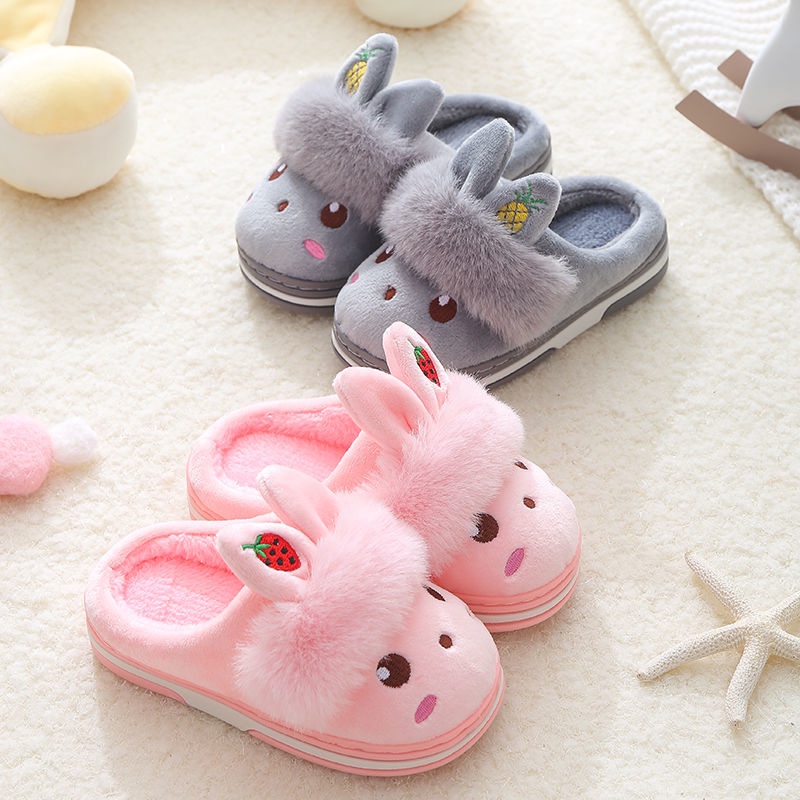 Dép Bông Đi Trong Nhà Chống Trượt Giữ Ấm Họa Tiết Hoạt Hình Dễ Thương Cho Bé Gái