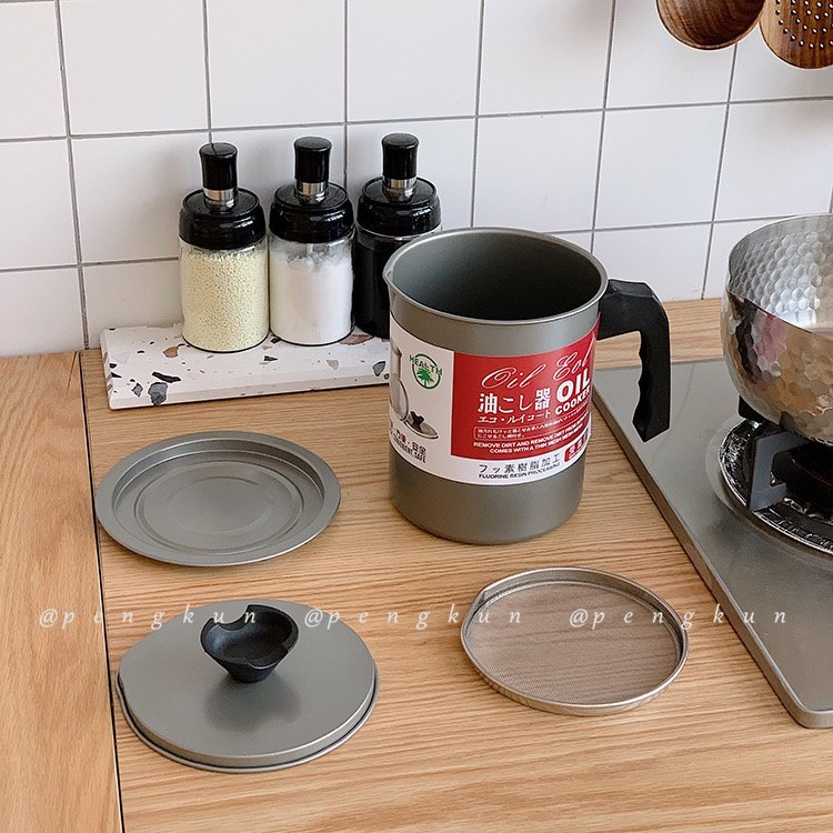 Nồi Lọc Dầu Dung Tích Lớn 1.7L Bằng Thép Không Gỉ Phong Cách Nhật Bản Dầu Nhà Bếp F