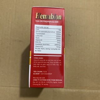 Hemabion bổ sung sắt 20 ống