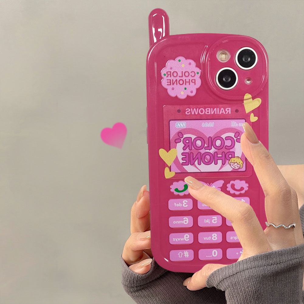 Ốp Điện Thoại TPU Mềm Chống Sốc Phối Nút Phong Cách Retro Cho IPhone 14 13 12 11 Pro Max