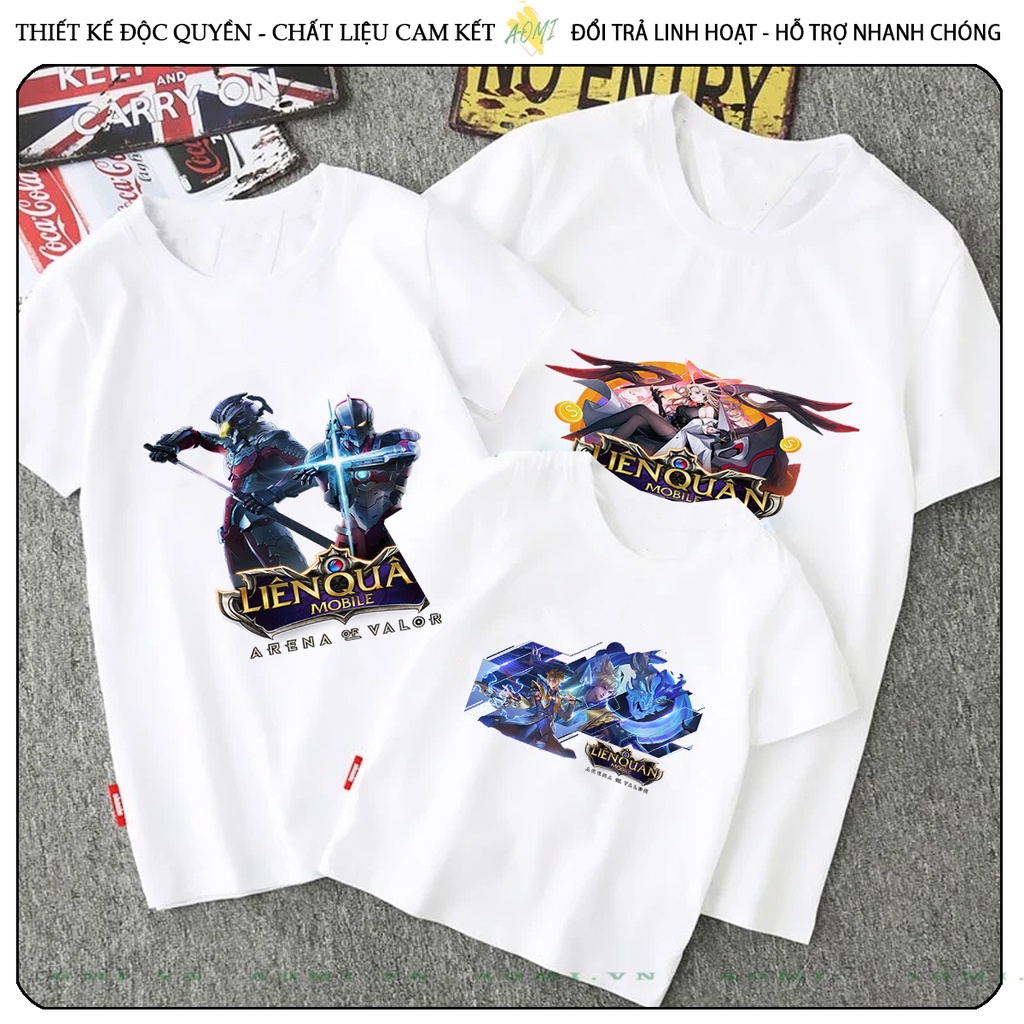 ÁO THUN GARENA LIÊN QUÂN ULTRAMAN UNISEX PHÔNG TRẮNG TAY NGẮN NAM NỮ GIA ĐÌNH CẶP ĐÔI SIZE TRẺ EM BÉ TRAI GÁI AOMIVN