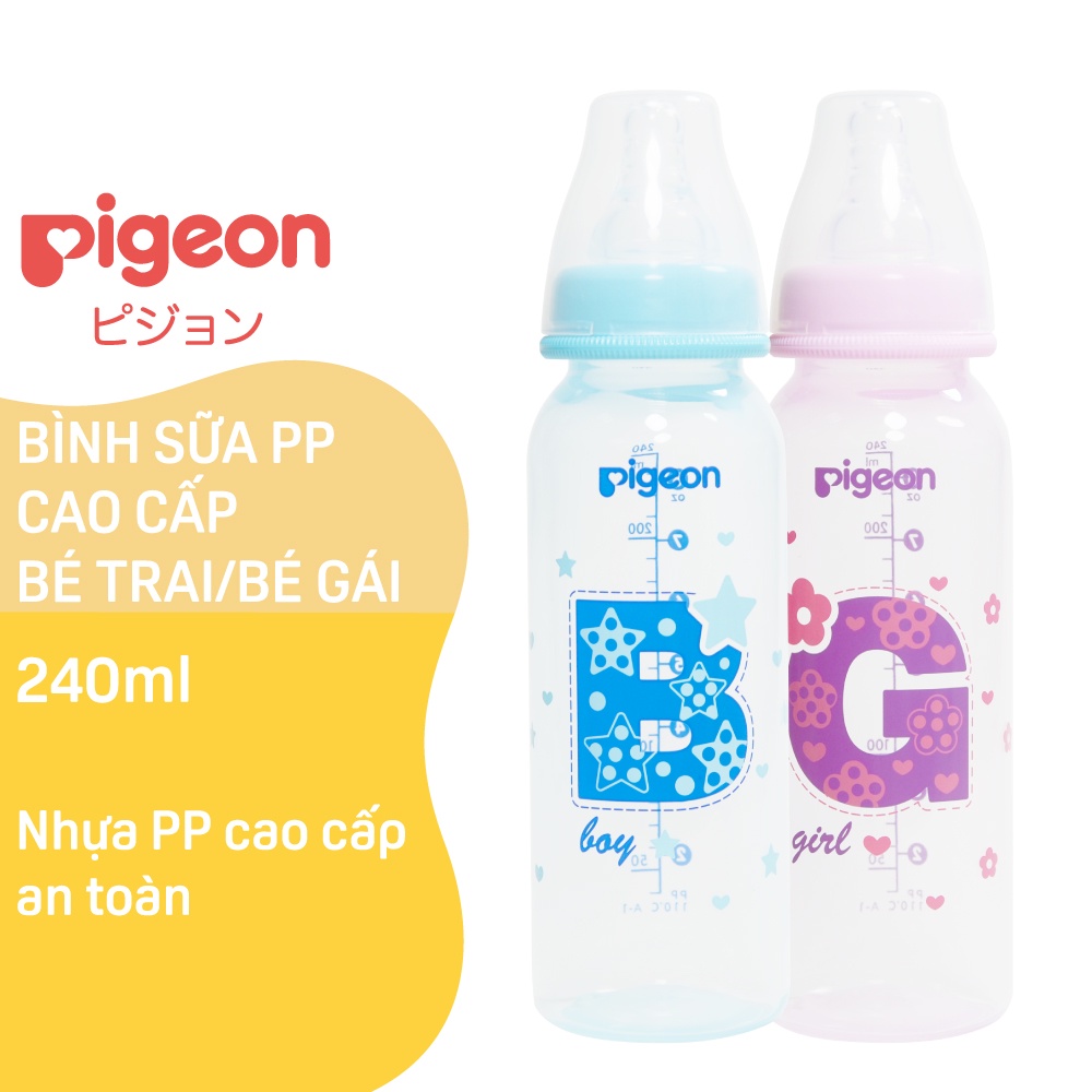 Bình Sữa Pigeon PP Cao Cấp Hình Chữ G 120ml/ 240ml