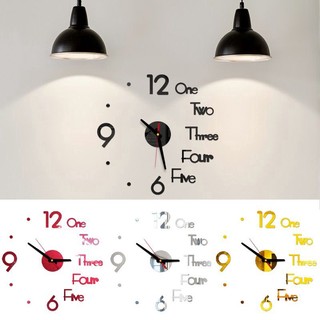 3D gương treo tường đồng hồ thiết kế hiện đại sáng tạo acrylic thạch anh treo tường đồng hồ dán phòng trang trí nội thất DIY đồng hồ kỹ thuật số