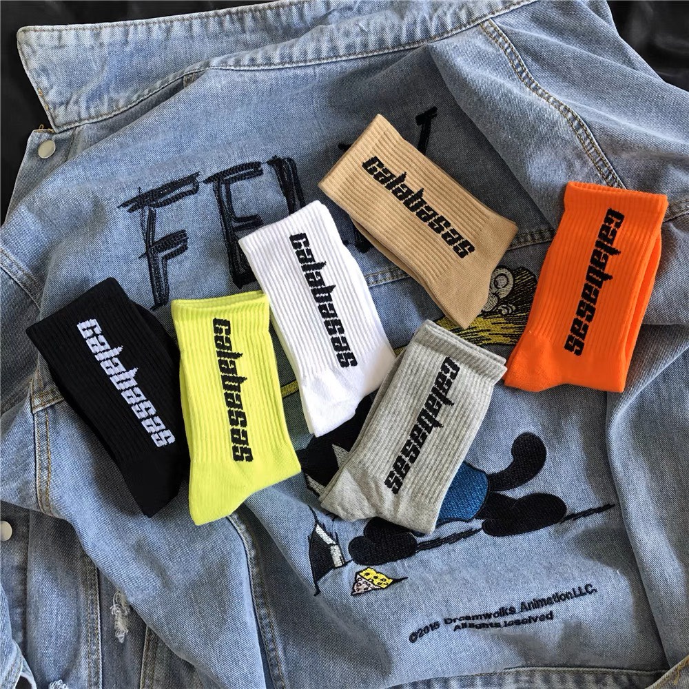 [ SIÊU RẺ ] Vớ cotton co giãn cổ Cao thể thao cá tính cho Nam chữ GALABASAS