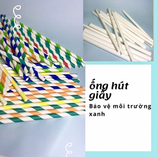 ống hút giấy phi 6 màu trắng-màu -nâu