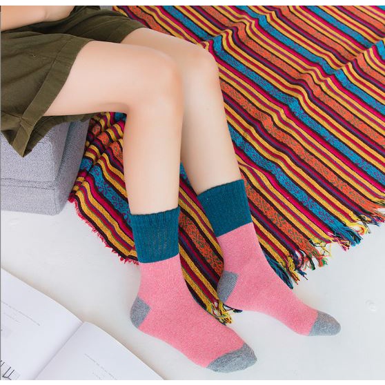 Tất vớ socks cổ cao phối màu trẻ trung
