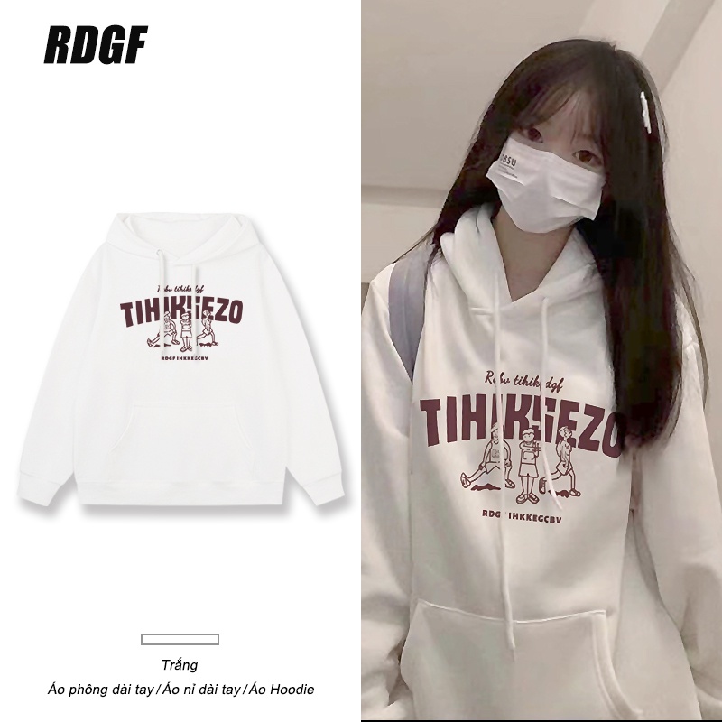 Áo hoodie/ Áo sweater/ Áo thun RDGF in chữ thời trang Hàn Quốc xinh xắn cho nữ