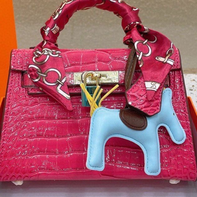 LIGB Hermes mini pony pendant elephant gray small shoulder crossbody handbag size 18cm gift box Kelly bag early spring