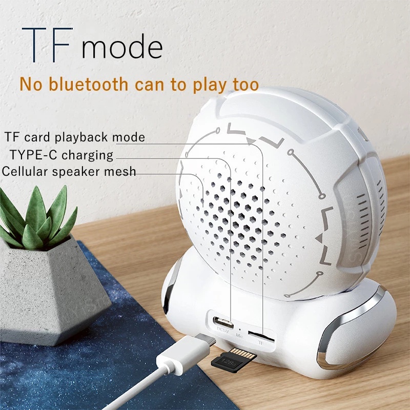 Loa Bluetooth Không Dây Hình Phi Hành Gia Có Đèn Trang Trí Phòng Ngủ / Trẻ Em