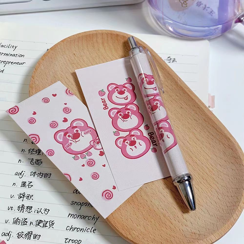 Bút Gel Kiểm Tra Cọ Vẽ Hình Gấu Dâu Tây Dễ Thương Nhanh Khô 0.5 "