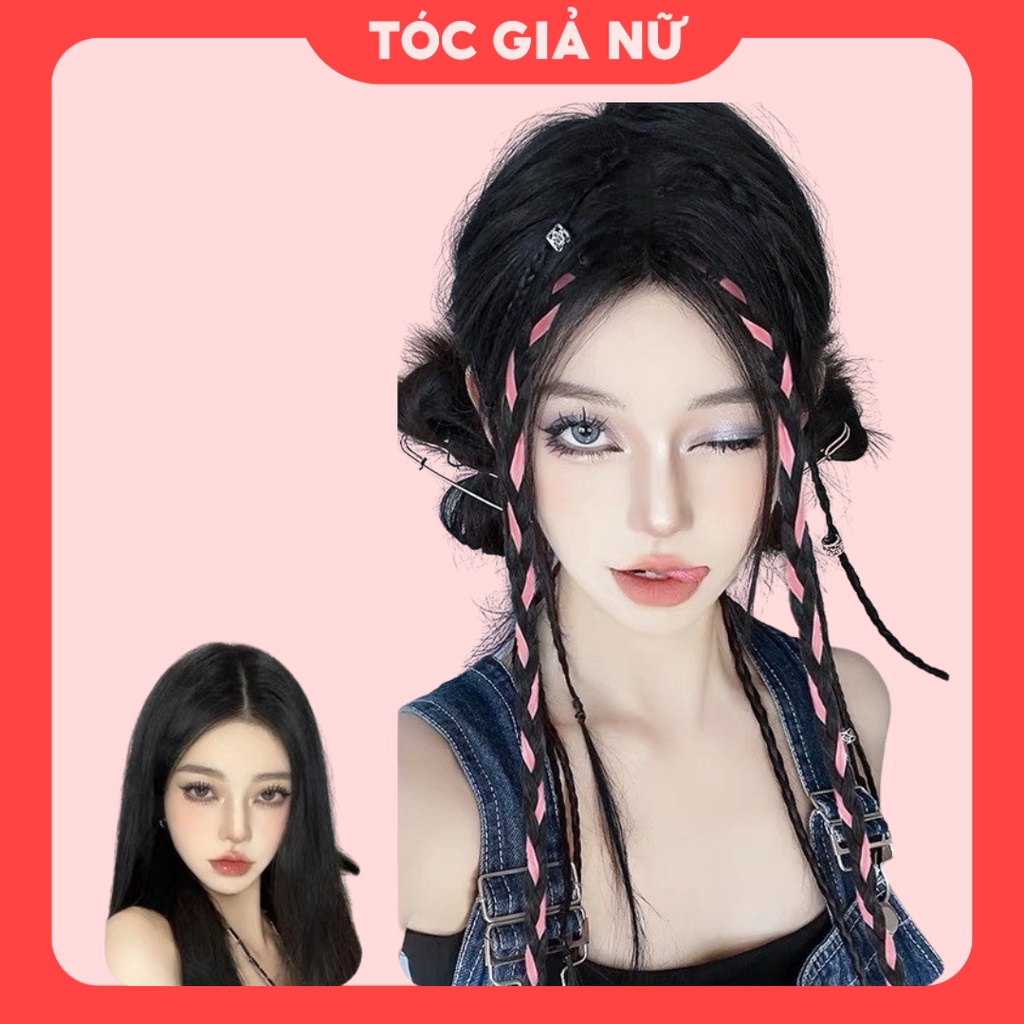 Tóc giả tết sẵn dạng kẹp dài hot trend cực chất phong cách đường phố giá 1 chiếc