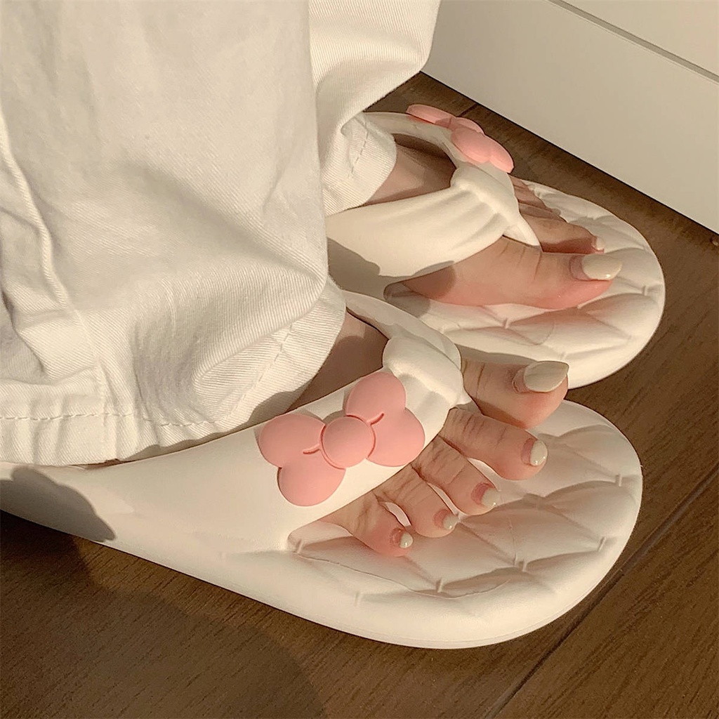 Có hàng sẵn Dép Xỏ Ngón Bằng eva Đế Dày Đính Nơ Thời Trang Mùa Hè Xinh Xắn Cho Nữ TTH390