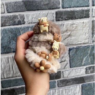 🐻🐻 Dây buộc tóc lông thú đính Charm 🐻🐻