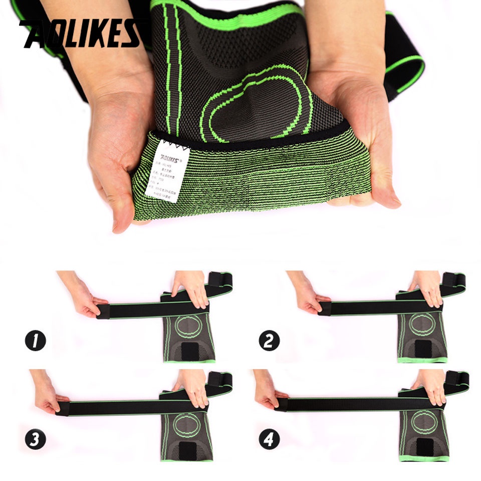 Aolikes Băng Quấn Bảo Vệ Đầu Gối Thoáng Khí Chuyên Dụng Khi Chơi Thể Thao