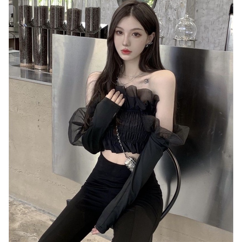 Áo Kiểu Trễ Vai Tay Dài Thời Trang Mùa Thu Cho Phái Nữ