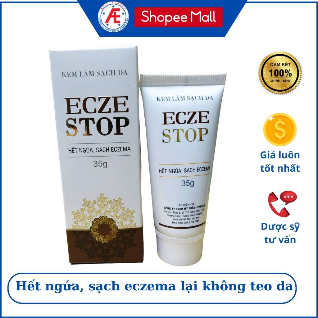 Kem Eczestop giúp cải thiện viêm da cơ địa, eczema, chàm, viêm da tiếp xúc, viêm da tiết bã tuýp 35g