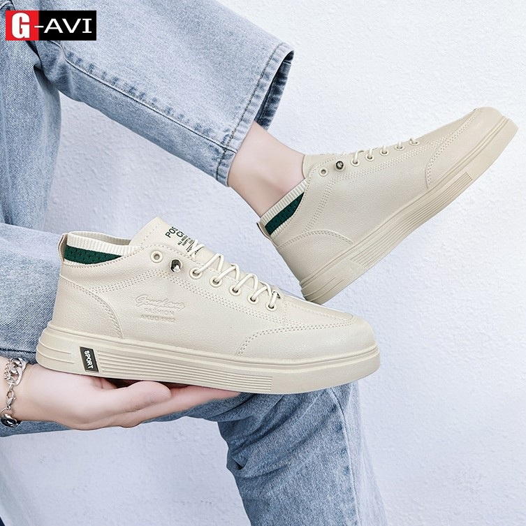 Giày Bốt Nam✅ Giày Thể Thao Nam Cổ Cao Chất Da Lì Kiểu Dáng Trẻ Trung Năng Động AVISHOP - 222