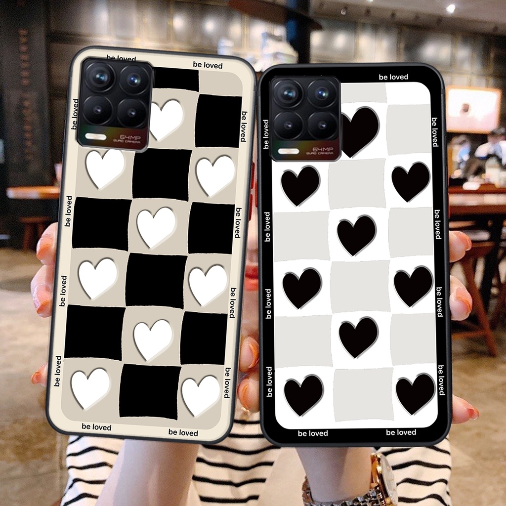Ốp lưng Realme 8 / 8 PRO in hình tim, kẻ vuông mẫu mới CỰC XINH