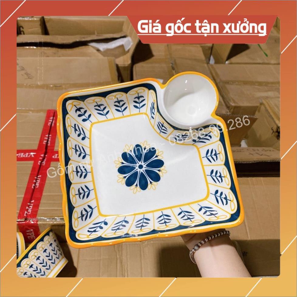 Giá Siêu Rẻ  Sét Bát Đĩa sứ Decor Chén Dĩa Sứ Dễ Thương Cute Cao Cấp  sét thổ cẩm 15 món xinh yêu H5