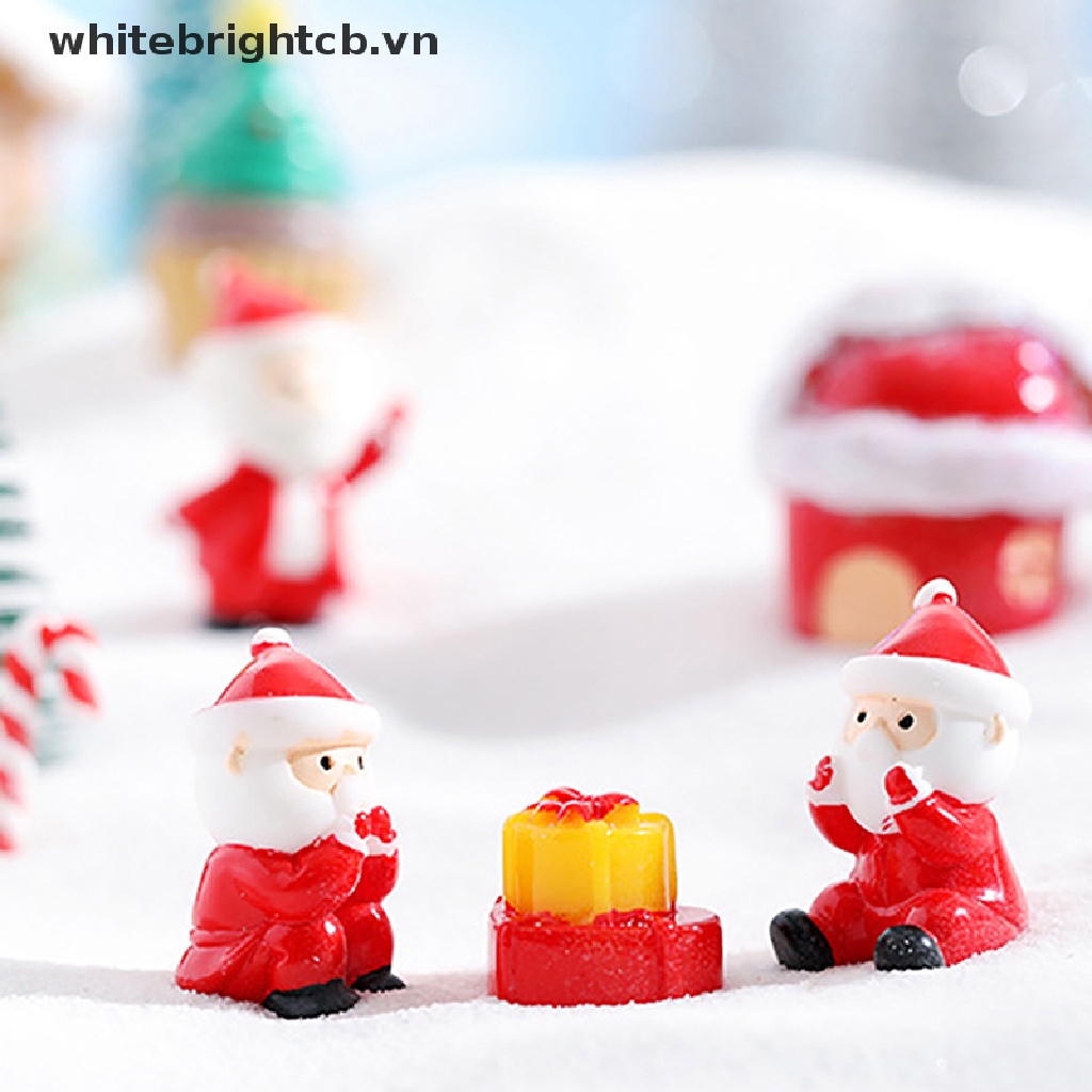 1 Đồ trang trí Ông Già Noel / Người Tuyết Mini Bằng Nhựa Resin Trang Trí Phong Cảnh Giáng Sinh Mới
