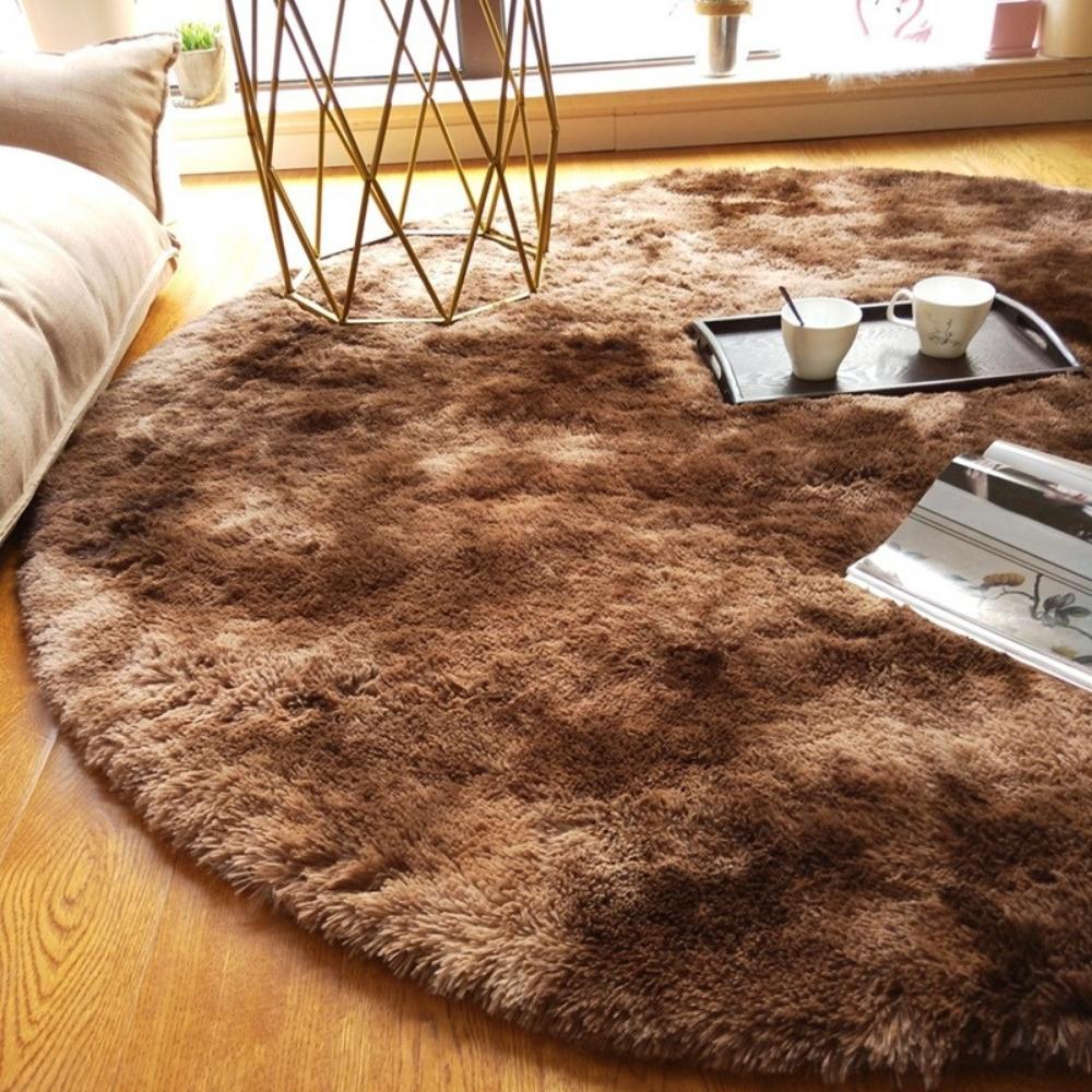 Thảm tròn trang trí nhà bằng lông mịn màng, Thảm lông decor trải sàn nhà phòng khách, phòng ngủ - Otama Bedding