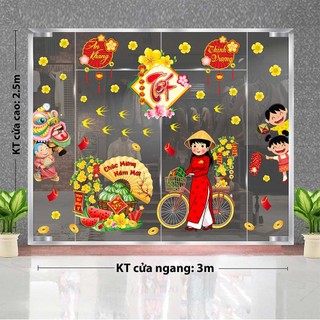 DECAL TRANG TRÍ TẾT 2023 COMBO SỐ 48