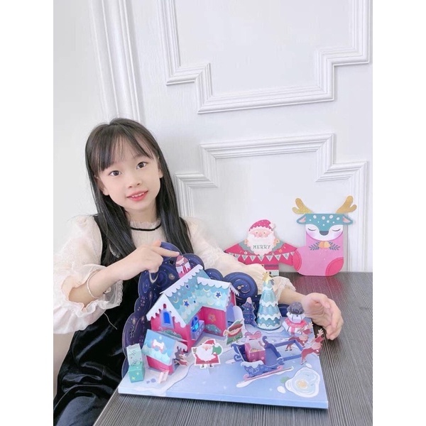 Bộ Thủ Công Gấp Giấy Origami 3D Chủ Đề Ngôi Nhà Giáng Sinh Mideer Origami Christmas Cho Bé Từ 4 Tuổi - CleverKids