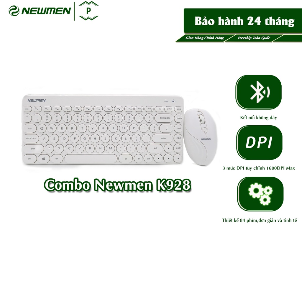 Bộ bàn phím chuột máy tính không dây Newmen K928, bảo hành 24 tháng - Hàng Chính Hãng